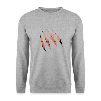 Basketball - Unisex Pullover - Weißgrau meliert - Vorne - Alina (178cm) & Michal (187cm)