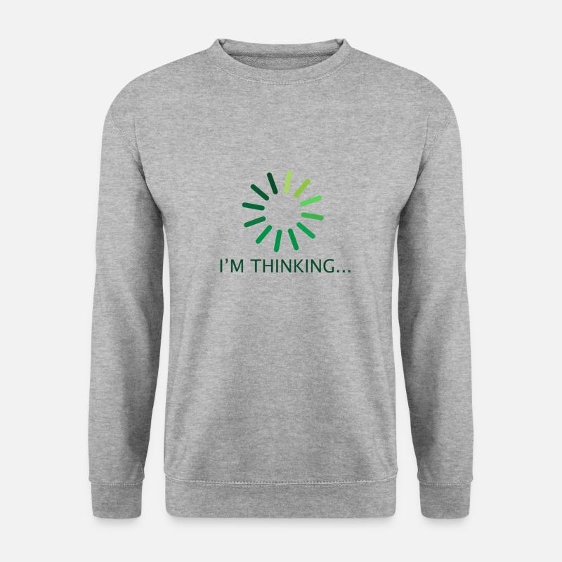 I'm thinking Geschenk Programmierer Nerd - Unisex Pullover - Weißgrau meliert