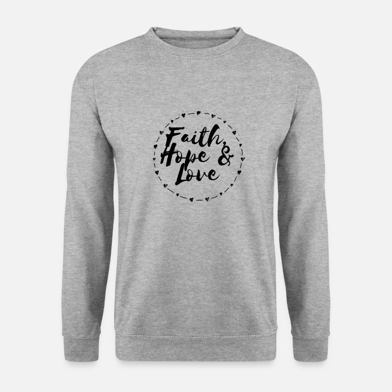Glaube, Hoffnung & Liebe - Unisex Pullover - Weißgrau meliert