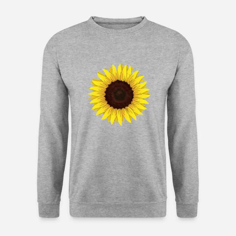 Sonnenblume - Unisex Pullover - Weißgrau meliert