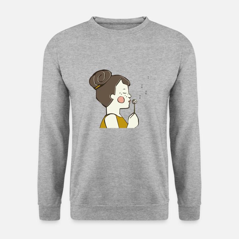 Pusteblume Mädchen farbig - Unisex Pullover - Weißgrau meliert