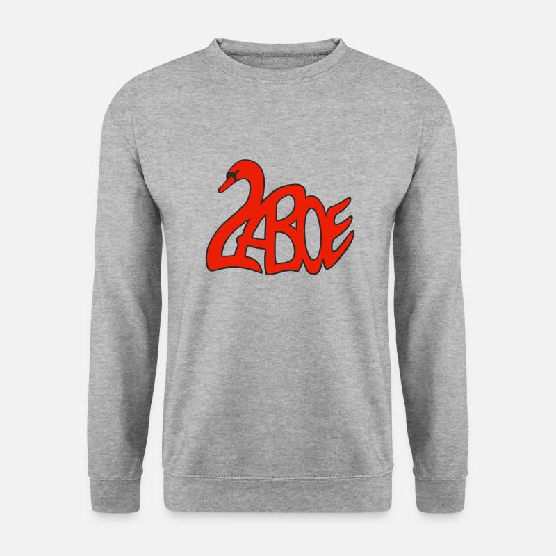 Laboe Schwan rot - Unisex Pullover - Weißgrau meliert