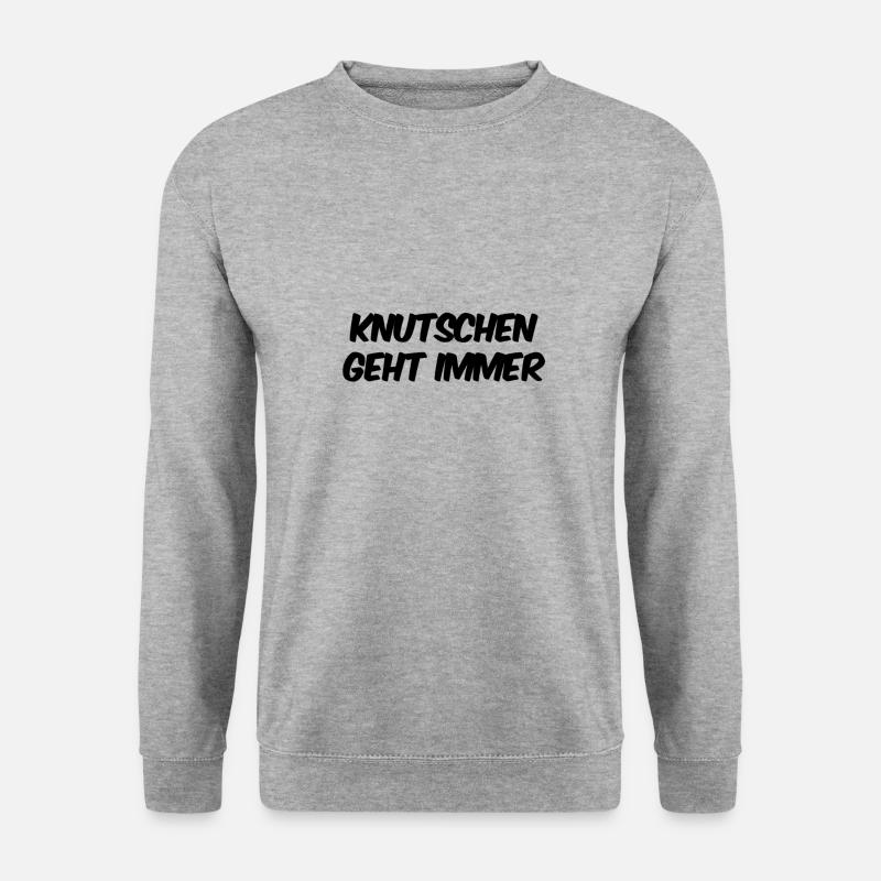 ich knutsche gern - Unisex Pullover - Weißgrau meliert