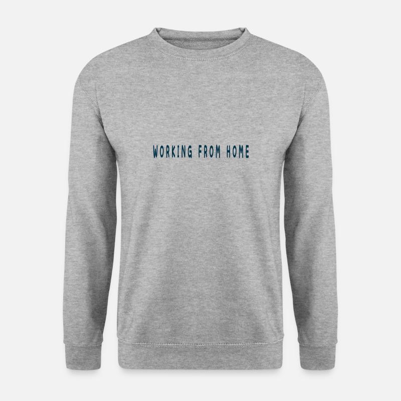 Von zu Hause aus arbeiten - Unisex Pullover - Weißgrau meliert