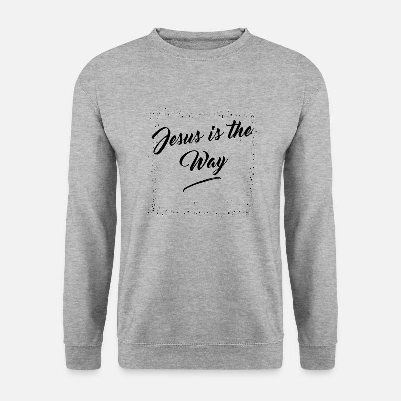 Jesus ist der Weg - Unisex Pullover - Weißgrau meliert