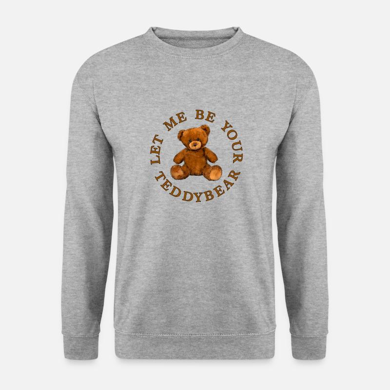 Teddybär - Unisex Pullover - Weißgrau meliert