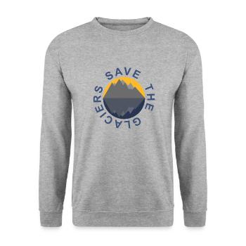 Protège les glaciers - changement climatique - protection de l'environnement - Sweat-shirt Unisexe - gris chiné - Devant - Alina (178cm) & Michal (187cm)