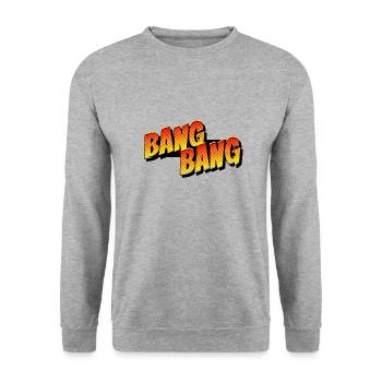 BANG BANG - comic lettering - Unisex Sweatshirt - salt & pepper - Front - Alina (178cm) & Michal (187cm)