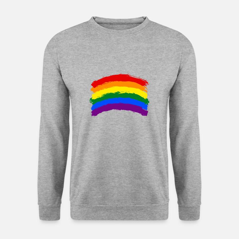Rainbow Regenbogen leuchtende Farben - Unisex Pullover - Weißgrau meliert