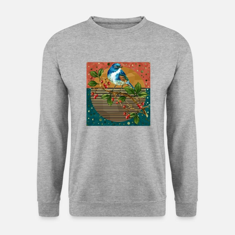 Vogel - Unisex Pullover - Weißgrau meliert