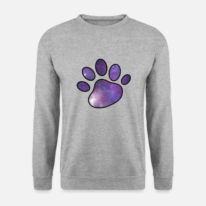 Pet Universum Hundepfote - Unisex Pullover - Weißgrau meliert