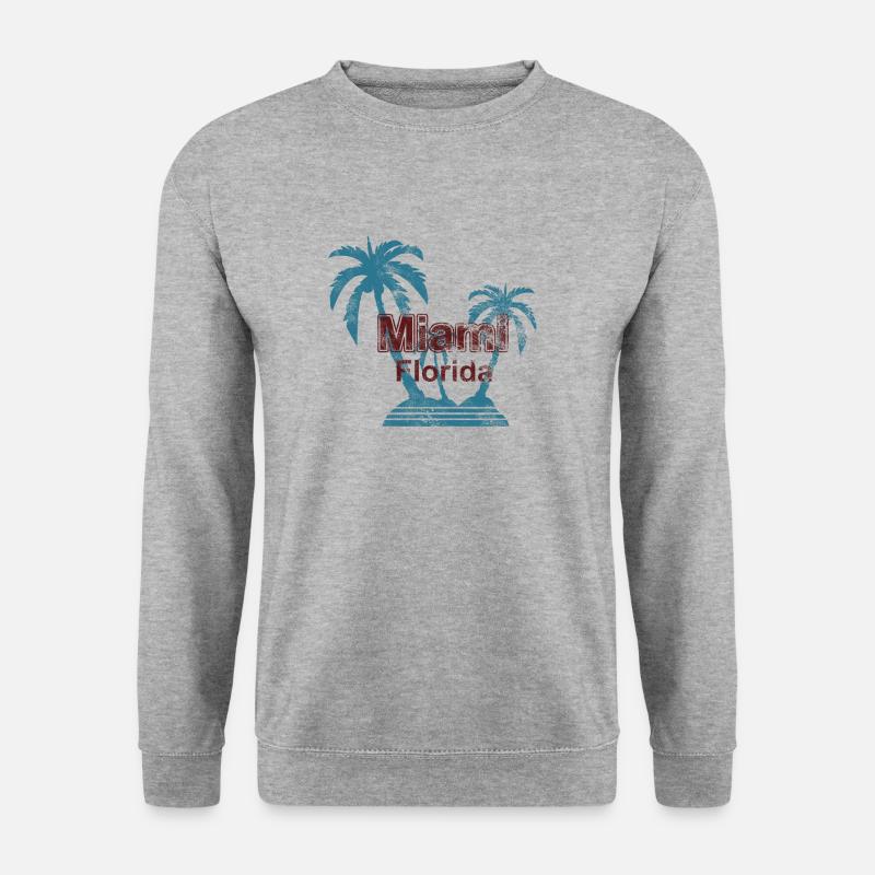 Miami Florida Vintage - Unisex Pullover - Weißgrau meliert