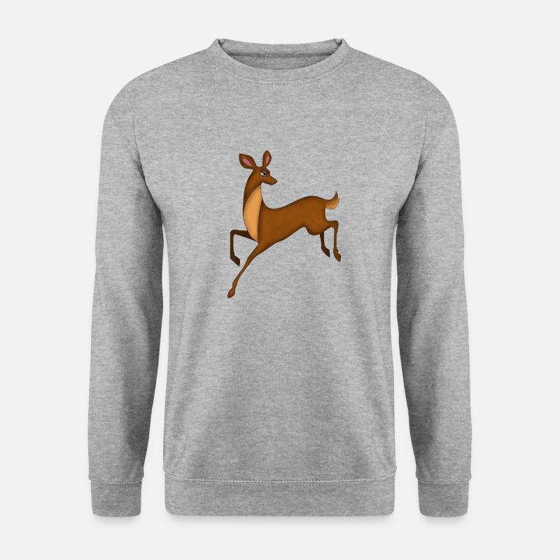 Reh - Unisex Pullover - Weißgrau meliert