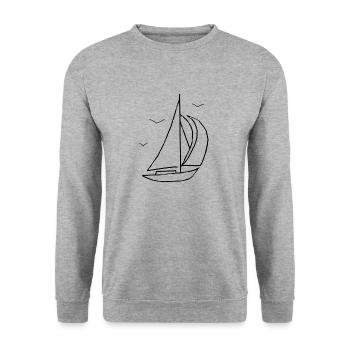 Sailing ship - Unisex Sweatshirt - salt & pepper - Front - Alina (178cm) & Michal (187cm)