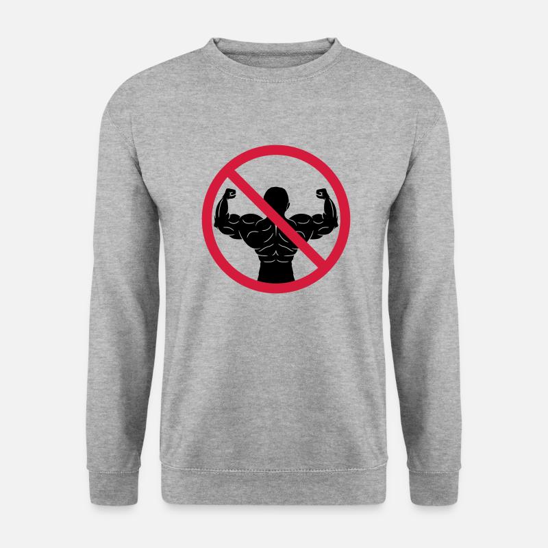 Keine Bodybuilder Verboten - Unisex Pullover - Weißgrau meliert