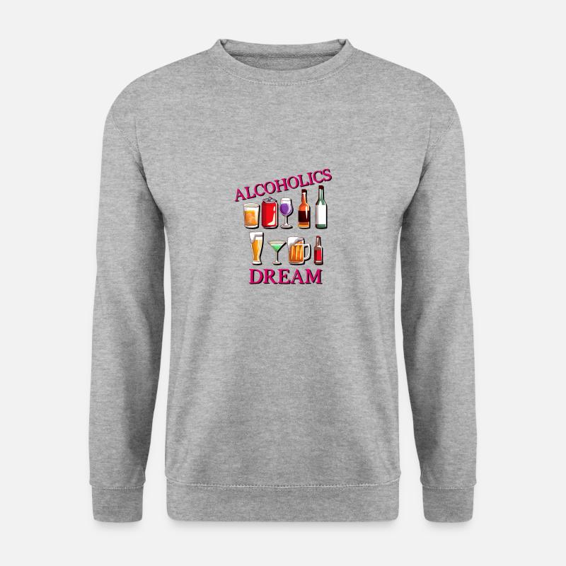 Alkoholiker Traum - Unisex Pullover - Weißgrau meliert