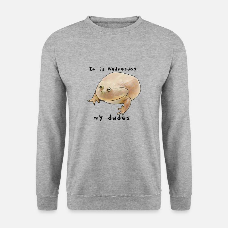 It is Wednesday my dudes - meme - Unisex Pullover - Weißgrau meliert