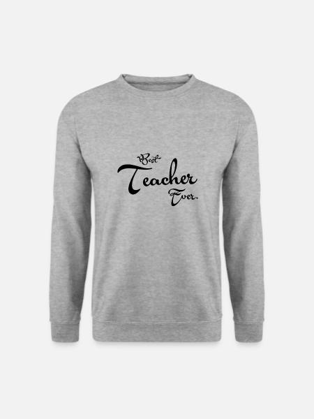 Best Teacher Ever Bester Lehrer - Unisex Pullover - Weißgrau meliert