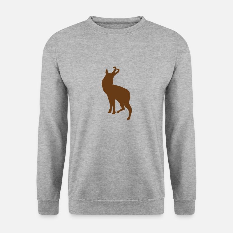 Gams Silhouette - Unisex Pullover - Weißgrau meliert