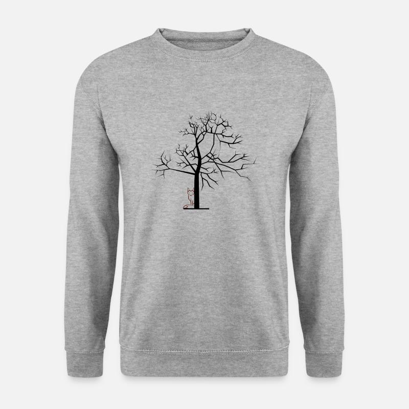 Fuchs am Baum - Natur entdecken - Unisex Pullover - Weißgrau meliert