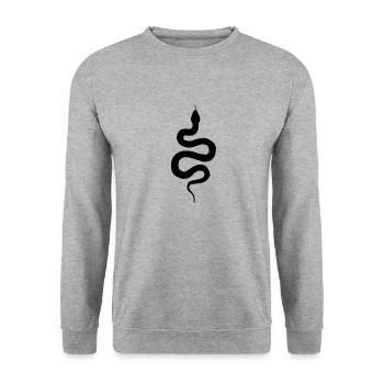 Snake in black - Unisex Sweatshirt - salt & pepper - Front - Alina (178cm) & Michal (187cm)
