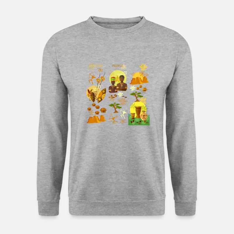 Afrika - Unisex Pullover - Weißgrau meliert