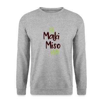 SUSHI - Unisex Pullover - Weißgrau meliert - Vorne - Alina (178cm) & Michal (187cm)