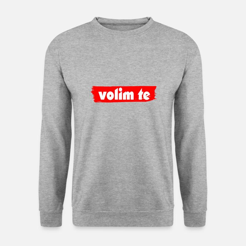 volim te - Unisex Pullover - Weißgrau meliert