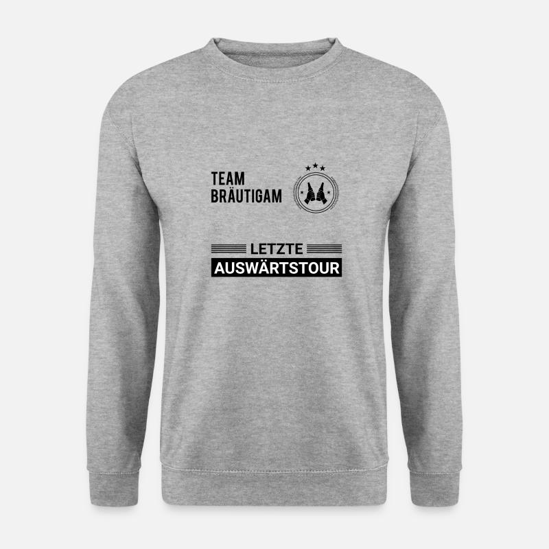 Letzte Auswärtstour | Team Bräutigam | JGA - Unisex Pullover - Weißgrau meliert