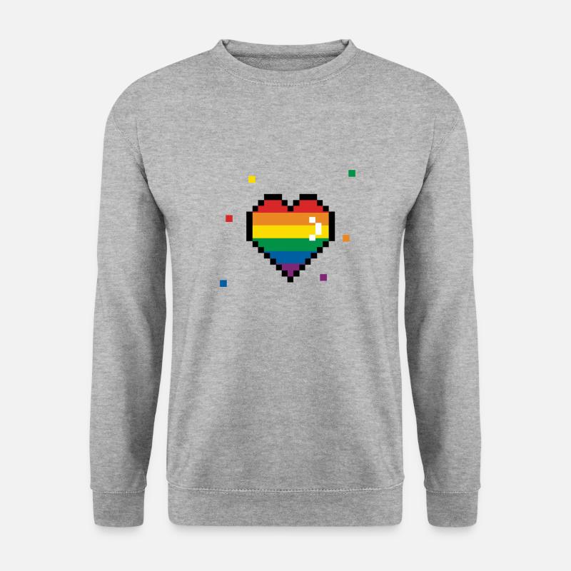 Pride Heart 90s - Unisex Pullover - Weißgrau meliert