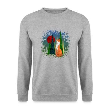 Fuchs - Unisex Pullover - Weißgrau meliert - Vorne - Alina (178cm) & Michal (187cm)