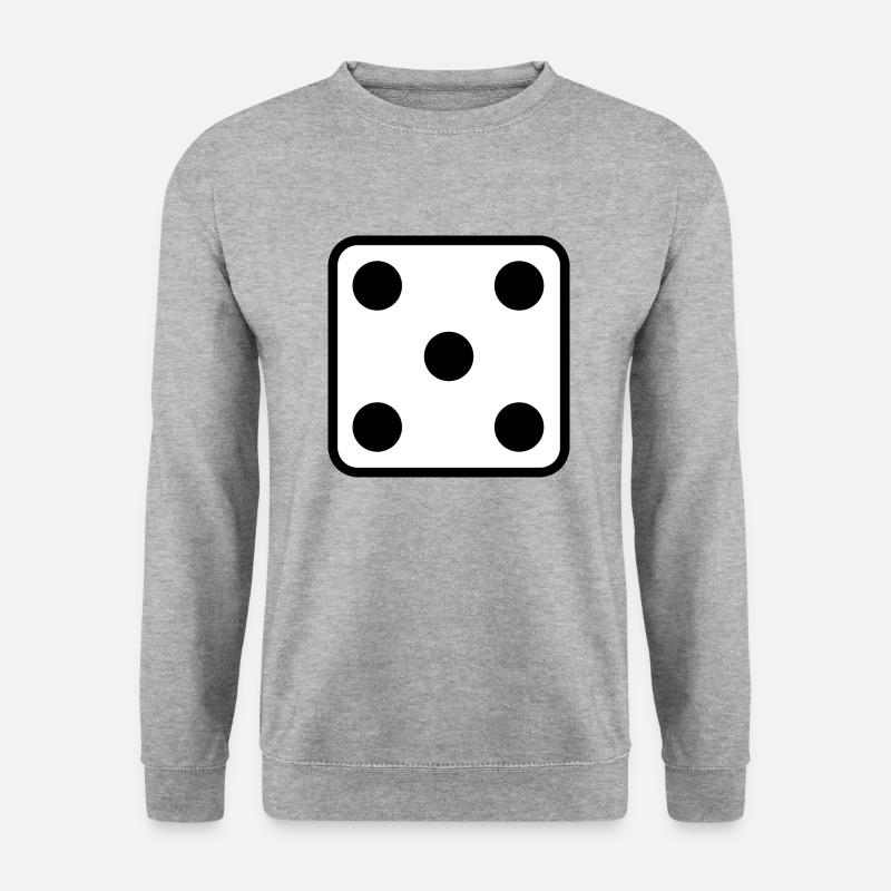 Würfel Symbol Design zum personalisieren - Unisex Pullover - Weißgrau meliert