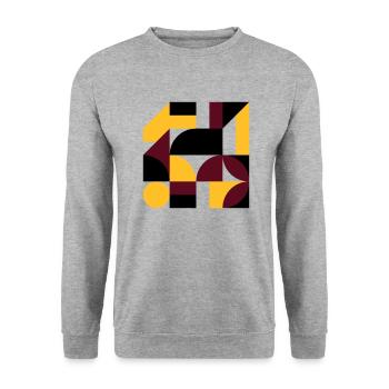 Colorful abstract geometric bauhaus background - Unisex Pullover - Weißgrau meliert - Vorne - Alina (178cm) & Michal (187cm)