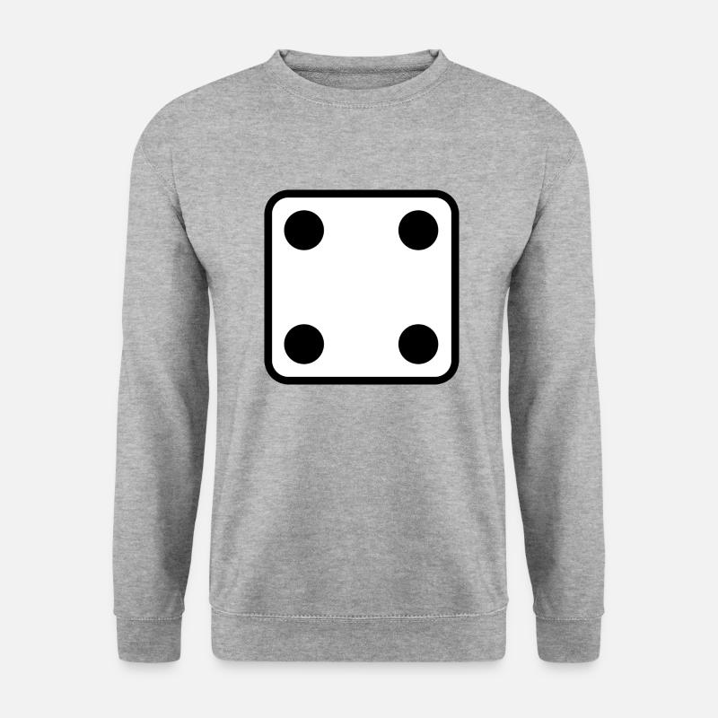 Würfel Zahl 4 Wuerfel Spiel Geschenkidee - Unisex Pullover - Weißgrau meliert
