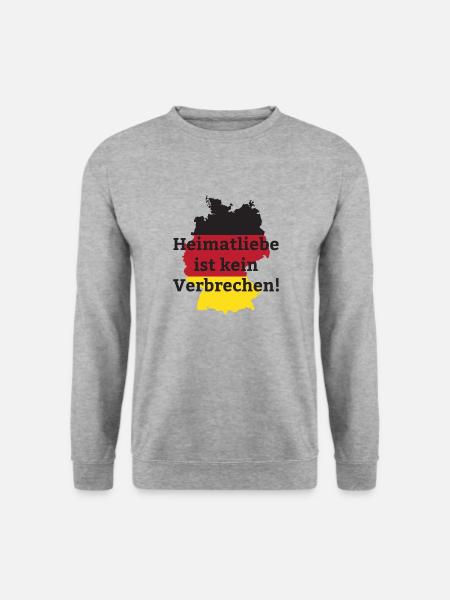Heimatliebe Spruch Deutschland Heimat Geschenk - Unisex Pullover - Weißgrau meliert