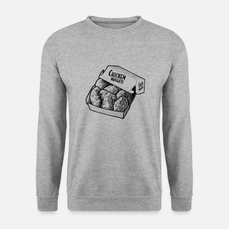 Hühnernuggets Zeichnung - Unisex Pullover - Weißgrau meliert