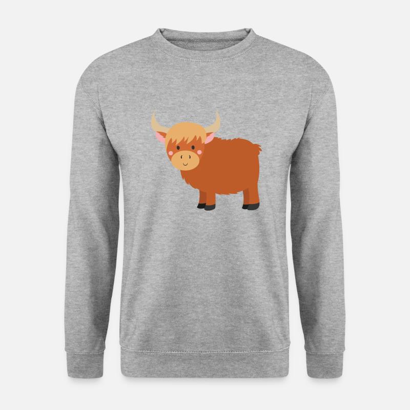 Hochlandrind - Unisex Pullover - Weißgrau meliert