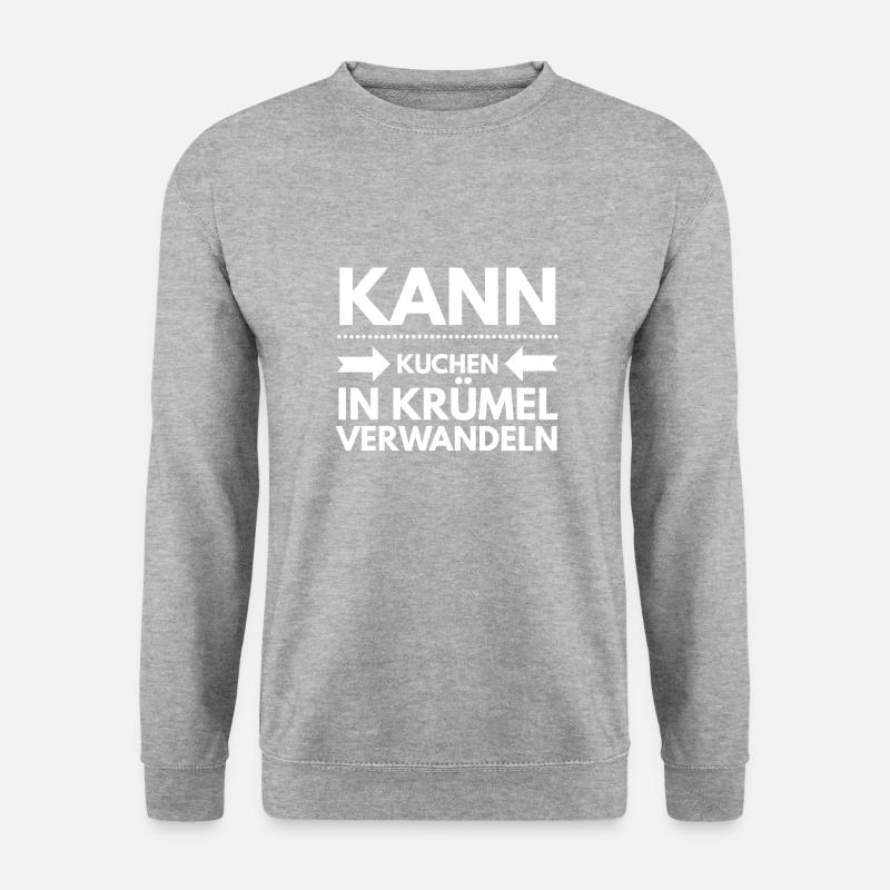 Kann Kuchen in Krümel verwandeln - Unisex Pullover - Weißgrau meliert