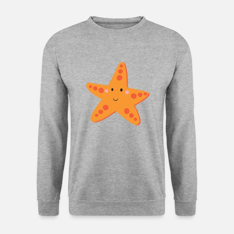 Seestern - Unisex Pullover - Weißgrau meliert