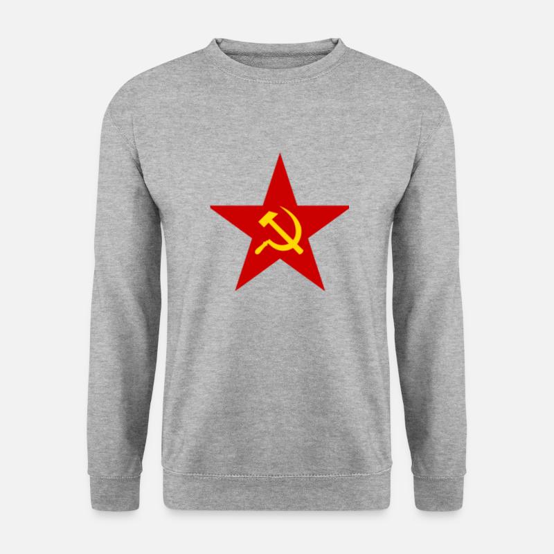 Russland Stern - Unisex Pullover - Weißgrau meliert