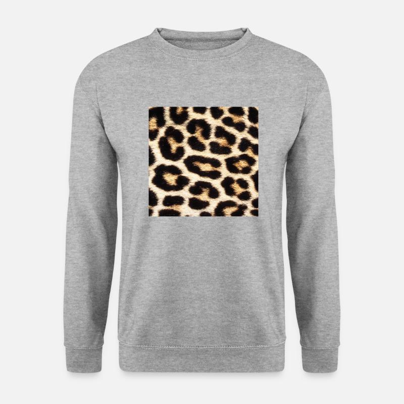 Leo Print Love - Unisex Pullover - Weißgrau meliert