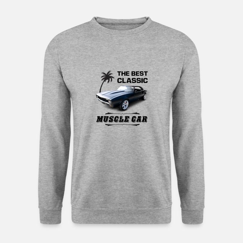 Der beste klassische Muscle Car - Unisex Pullover - Weißgrau meliert