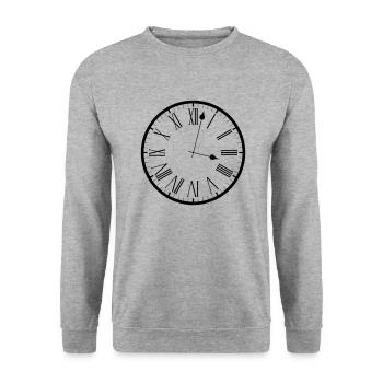 Time is ticking. - Unisex Sweatshirt - salt & pepper - Front - Alina (178cm) & Michal (187cm)