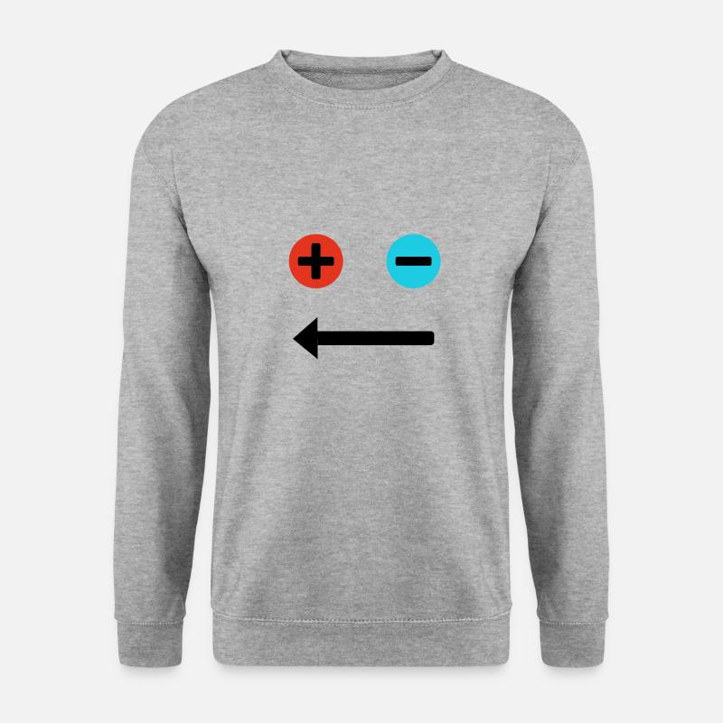 Plus- und Minusgesicht - Unisex Pullover - Weißgrau meliert