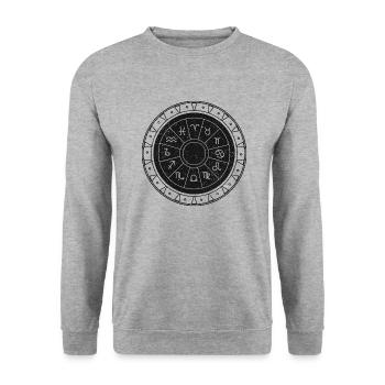 Sternbild Kreis Sternzeichen Astrologie Horoskop - Unisex Pullover - Weißgrau meliert - Vorne - Alina (178cm) & Michal (187cm)