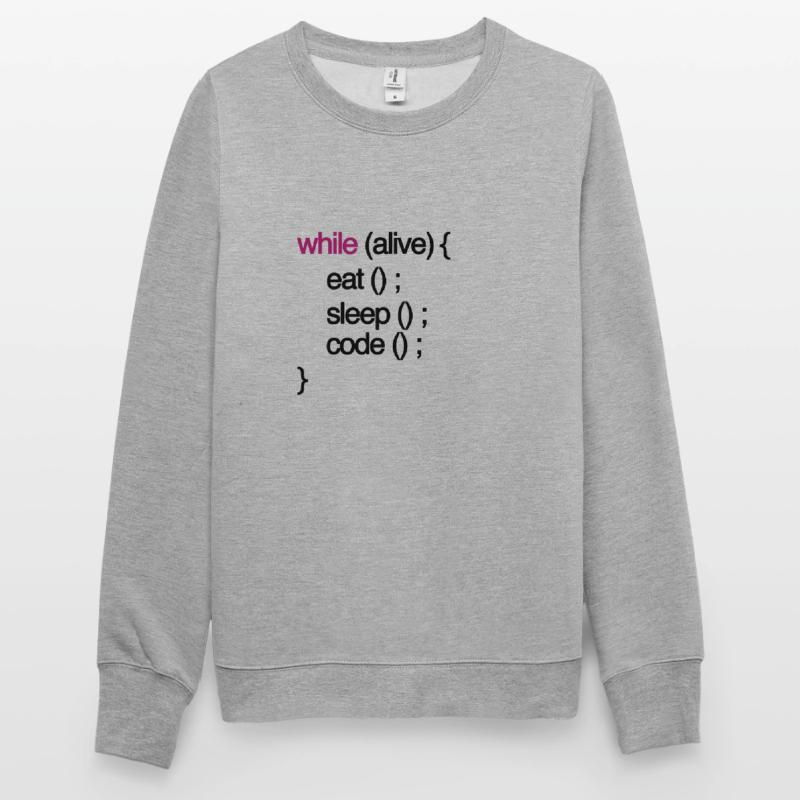while alive code Computer scientist programming coding Unisex Sweatshirt