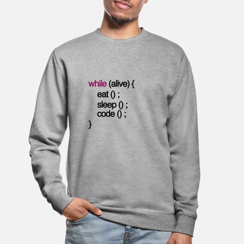 while alive code Informatiker programming coding Unisex Pullover