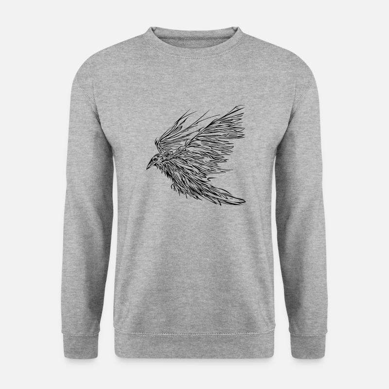Fliegender Rabe - Unisex Pullover - Weißgrau meliert