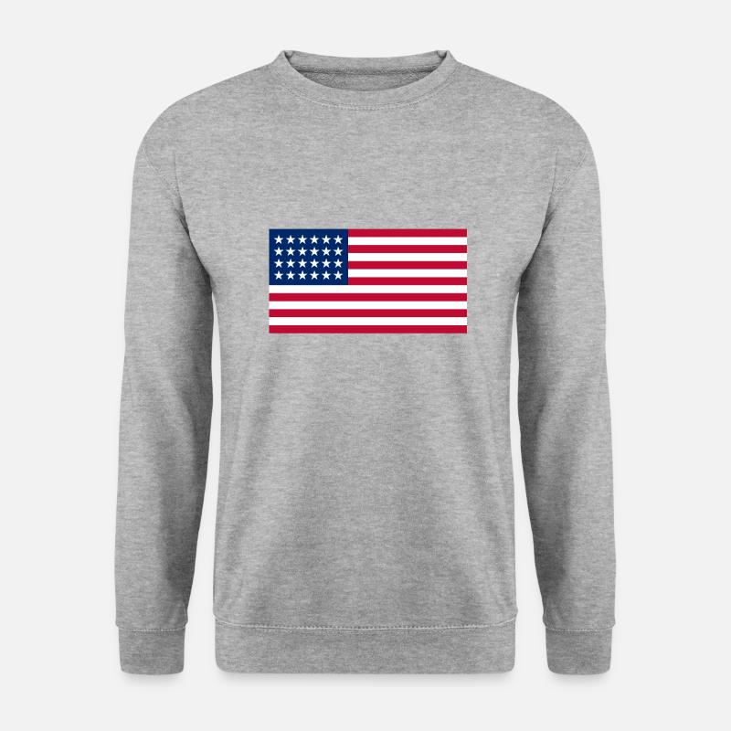 Usa Flagge - Unisex Pullover - Weißgrau meliert