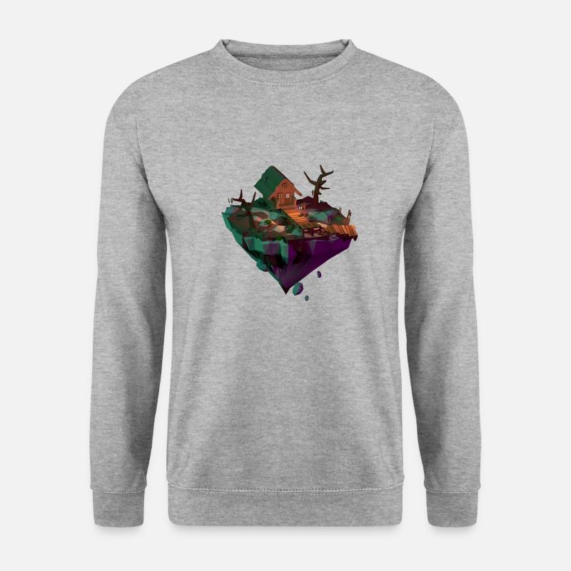 Bog hut | Low poly - Unisex Sweatshirt - salt & pepper